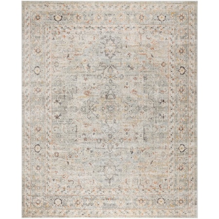 8' x 9'10" Light Grey Vintage Rug