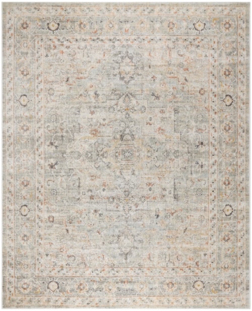 Oushak Home 8' X 9'10" Light Grey Vintage Indoor Rug