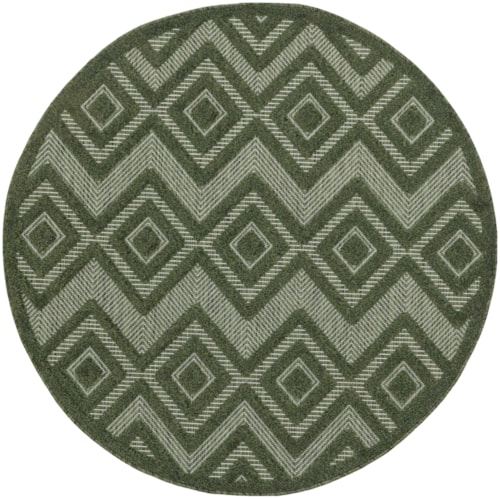4' Round Green Round Rug