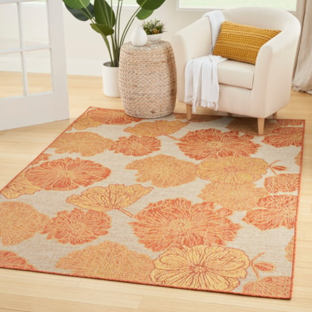 5&apos; x 7&apos; Coral Tropical Rug