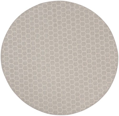 8' Round Grey Round Rug