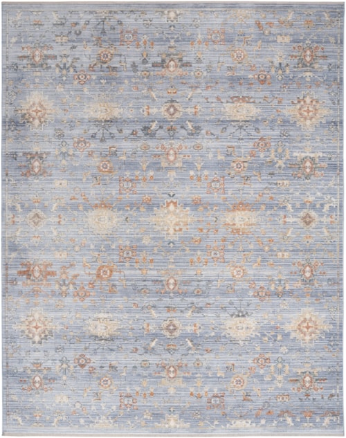 7'10" x 10' Blue Ivory Rectangle Rug