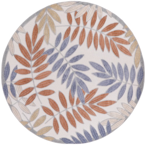 5'3" Blue Mocha Round Rug