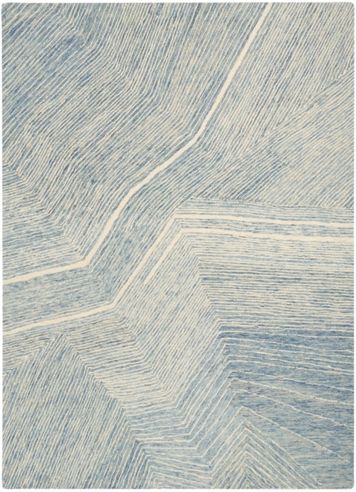 3'9" X 5'9" Ivory Blue Rectangle Rug