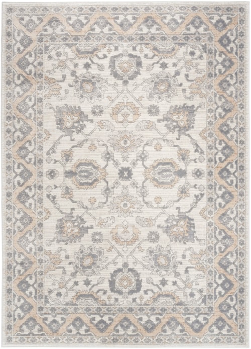5'3" X 7'3" Cream Grey Rectangle Rug