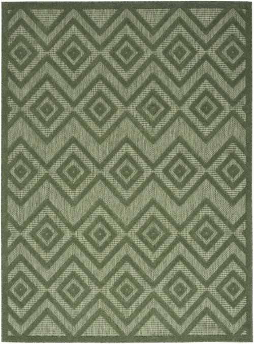 Versatile 6' X 9' Green Modern Rug