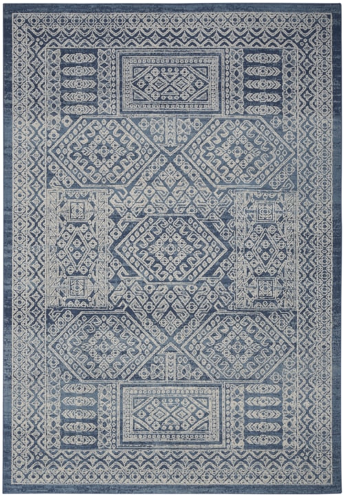 5'3" X 7'3" Navy Cream Rectangle Rug