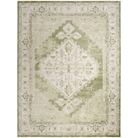 9' X 12' Ivory Green Rectangle Rug