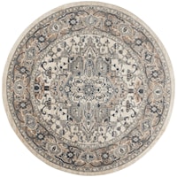 Quarry 10' X Round Ivory Grey Farmhouse Indoor Rug