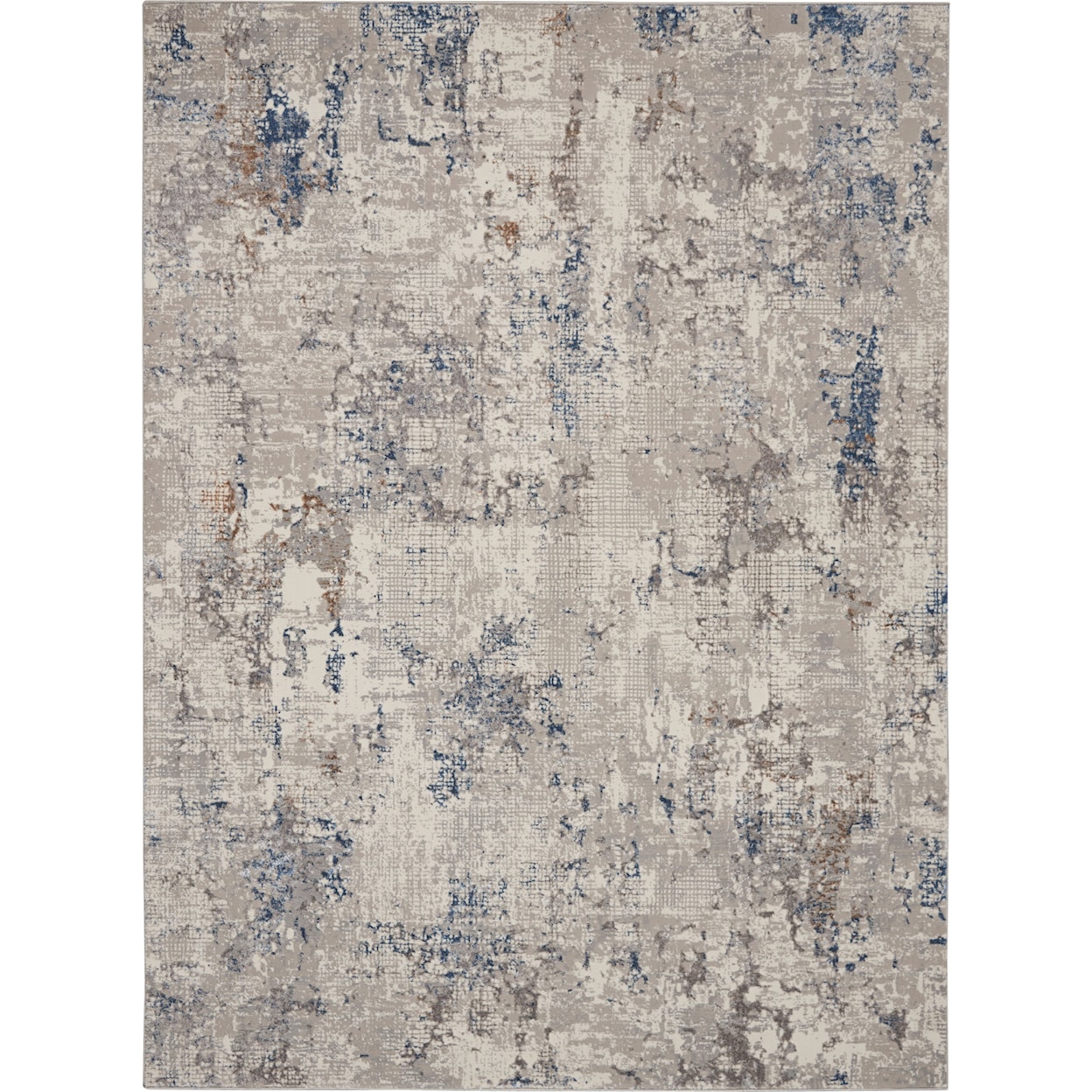 Nourison ROYAL TERRACE 5'3" x 7'3" White Blue Modern Rug