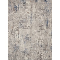 Royal Terrace 5'3" X 7'3" White Blue Modern Indoor Rug