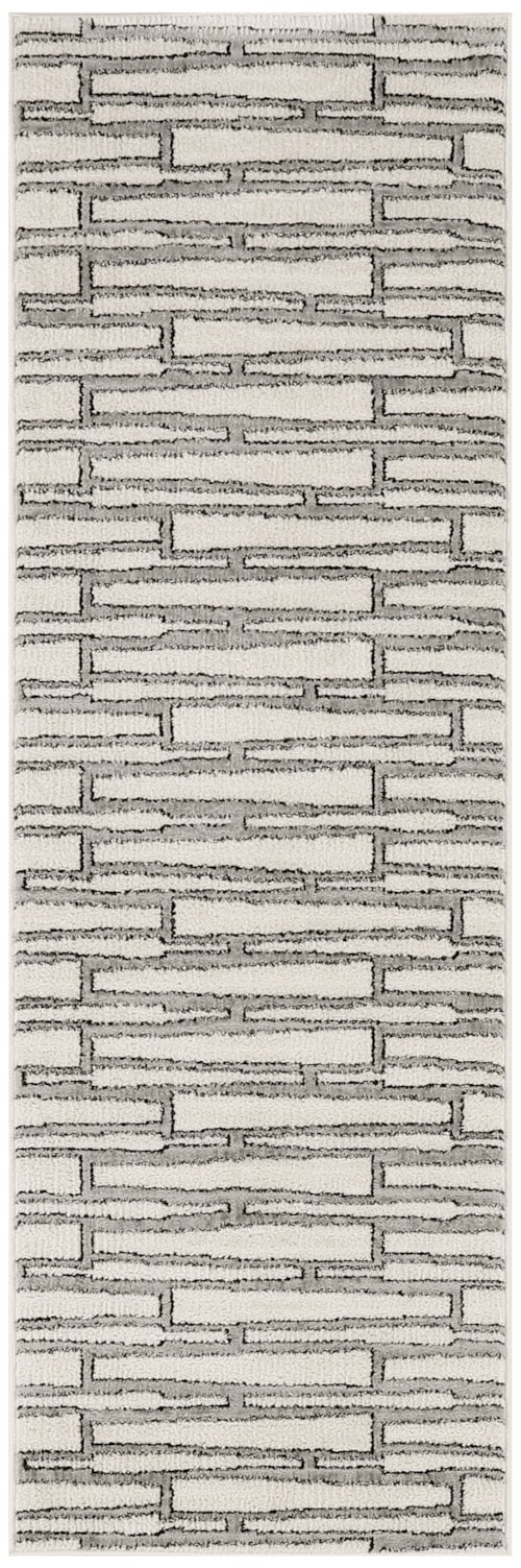 2' X 6' Ivory Grey Runner Rug