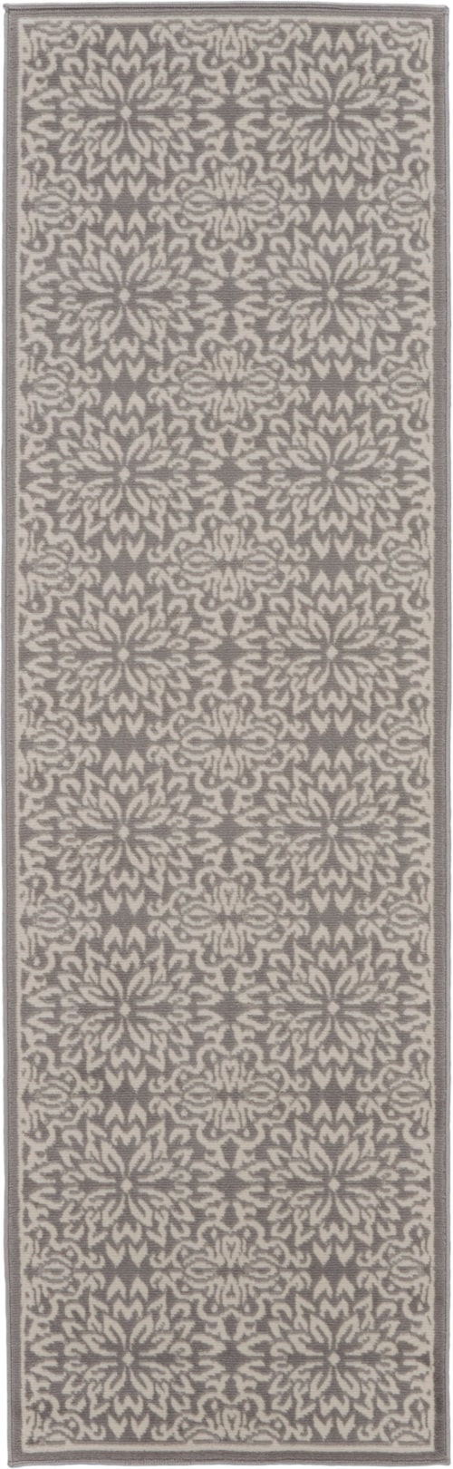 2' X 6' Ivory Grey Runner Rug