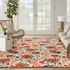 Nourison Aloha 9' x 12' Red Multicolor Farmhouse Rug