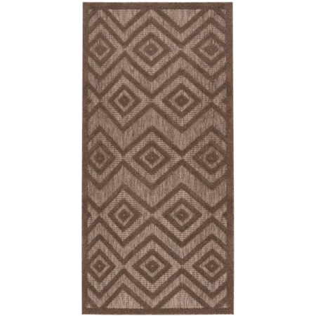 2' x 4' Brown Modern Rug