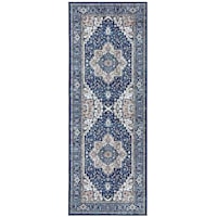 1'10" x 5' Navy Ivory Rug