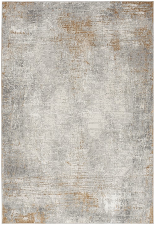 7'10" X 9'10" Grey Beige Rectangle Rug