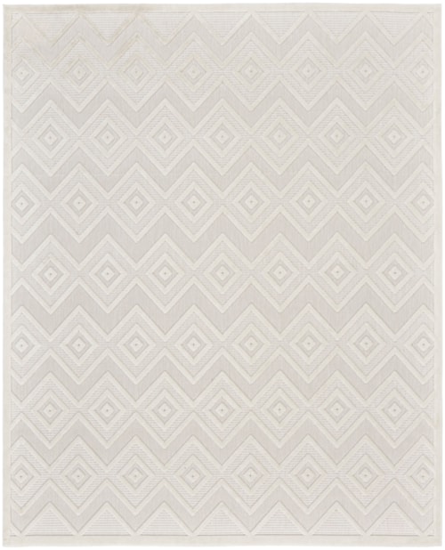 Versatile 10' X 14' Ivory White Modern Rug