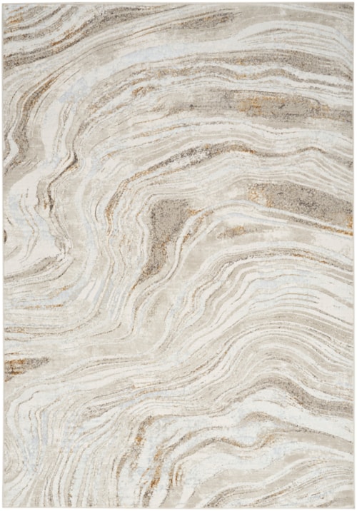 Glitz 5'3" X 7'3" Grey Gold Modern Indoor Rug
