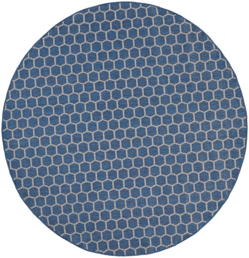 8' Round Blue Round Rug