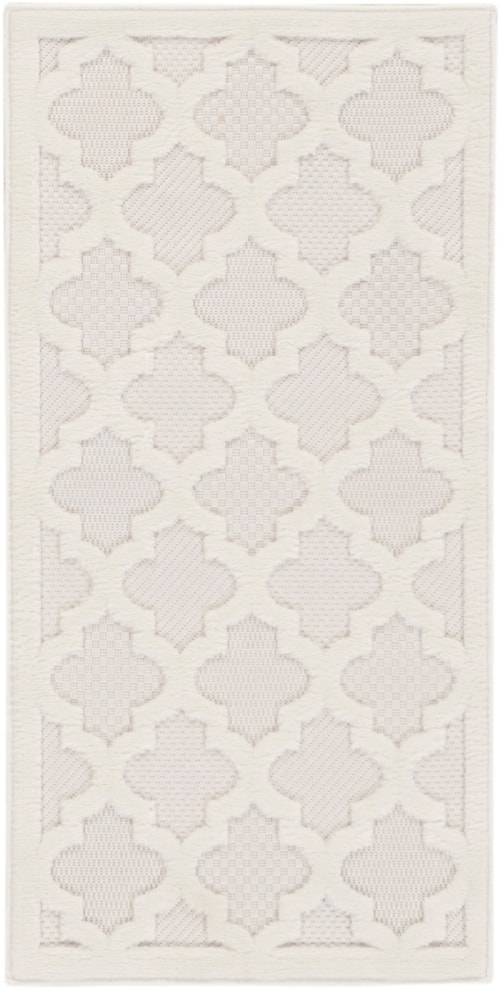 2' x 4' Ivory/White Rectangle Rug