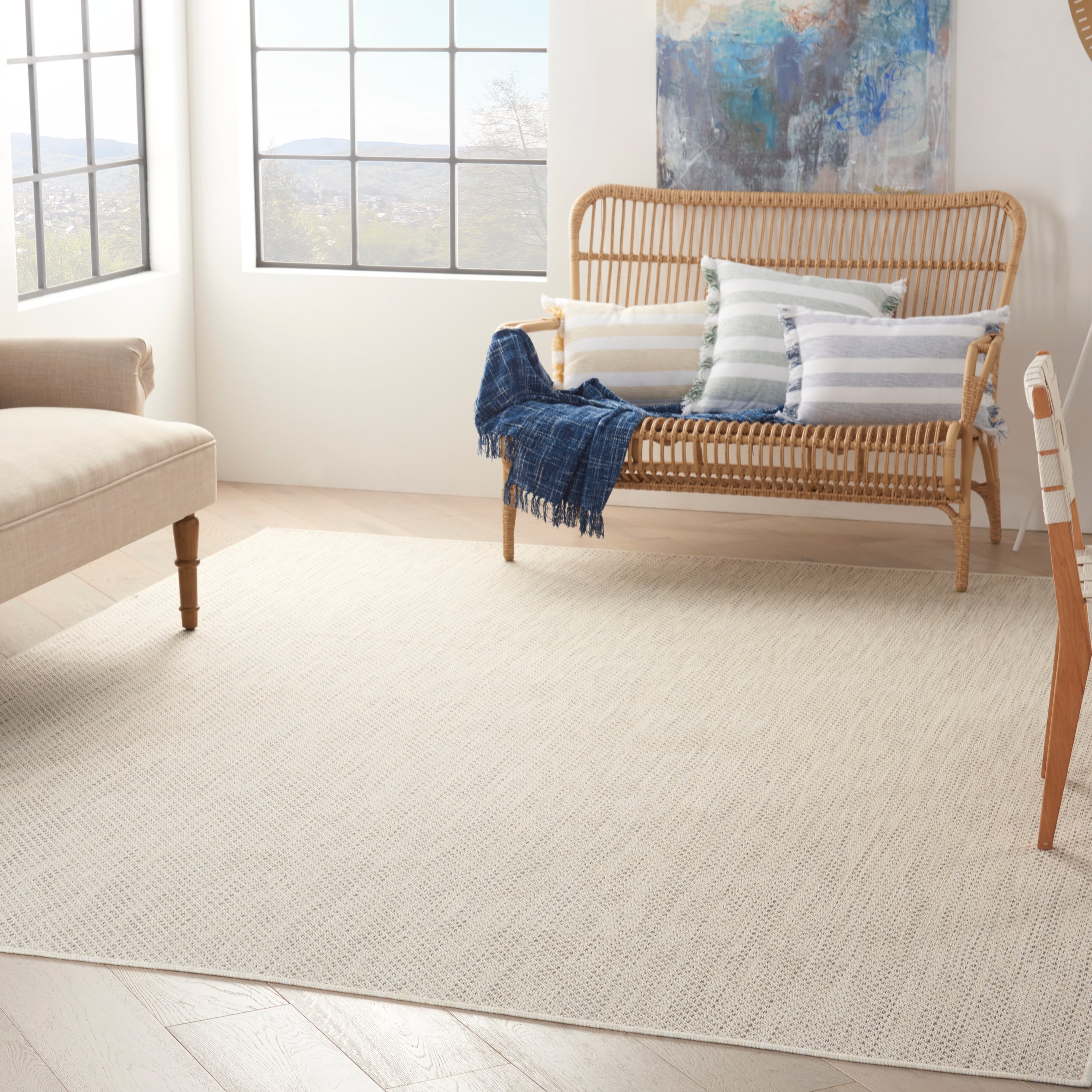 12' x 15' Ivory Silver Modern Rug