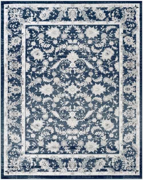 7'10" X 9'10" Slate/Ivory Rectangle Rug