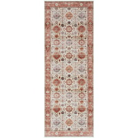 1'10" x 5' Beige Multicolor Runner Rug