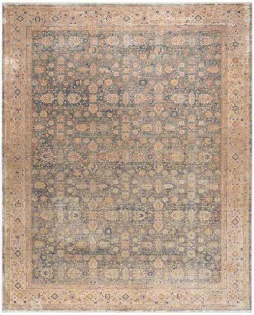 8' X 10' Ivory Blue Rectangle Rug