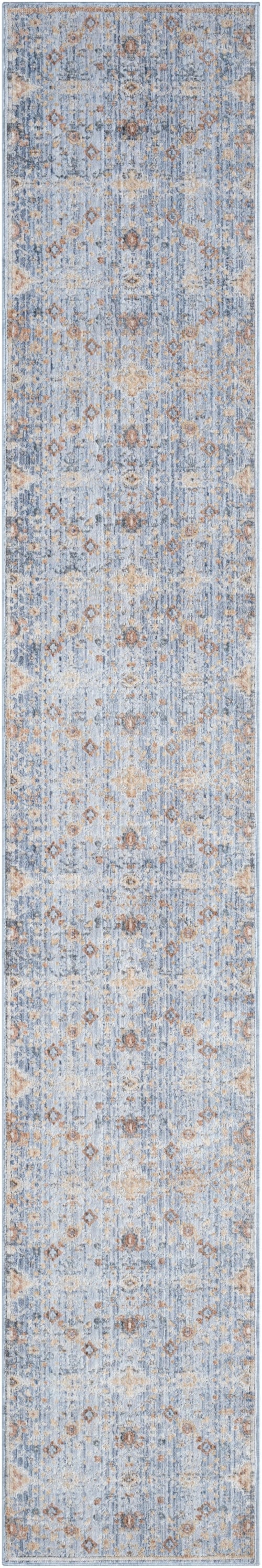 2'2" x 12' Blue Ivory Rug