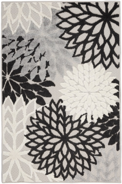 3' x 5' Black White Rectangle Rug