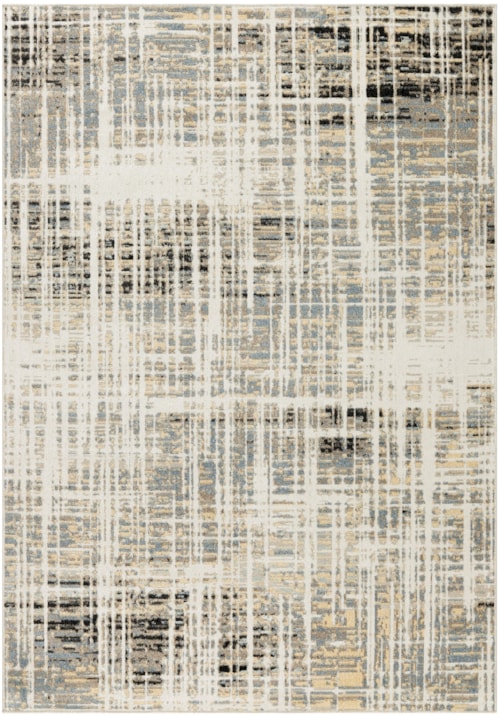 7'10" X 10' Ivory Blue Rectangle Rug