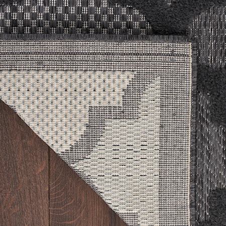 9&apos; x Square Charcoal Black Modern Rug