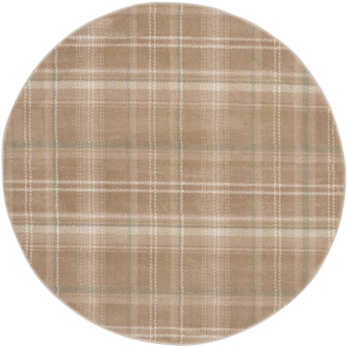 5'3" Round Taupe Round Rug