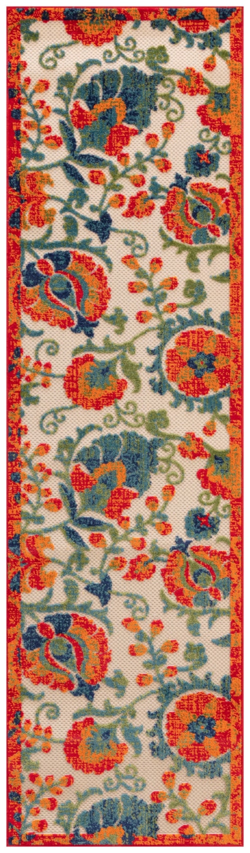 Aloha 2'3" X 8' Red Multicolor Farmhouse Rug