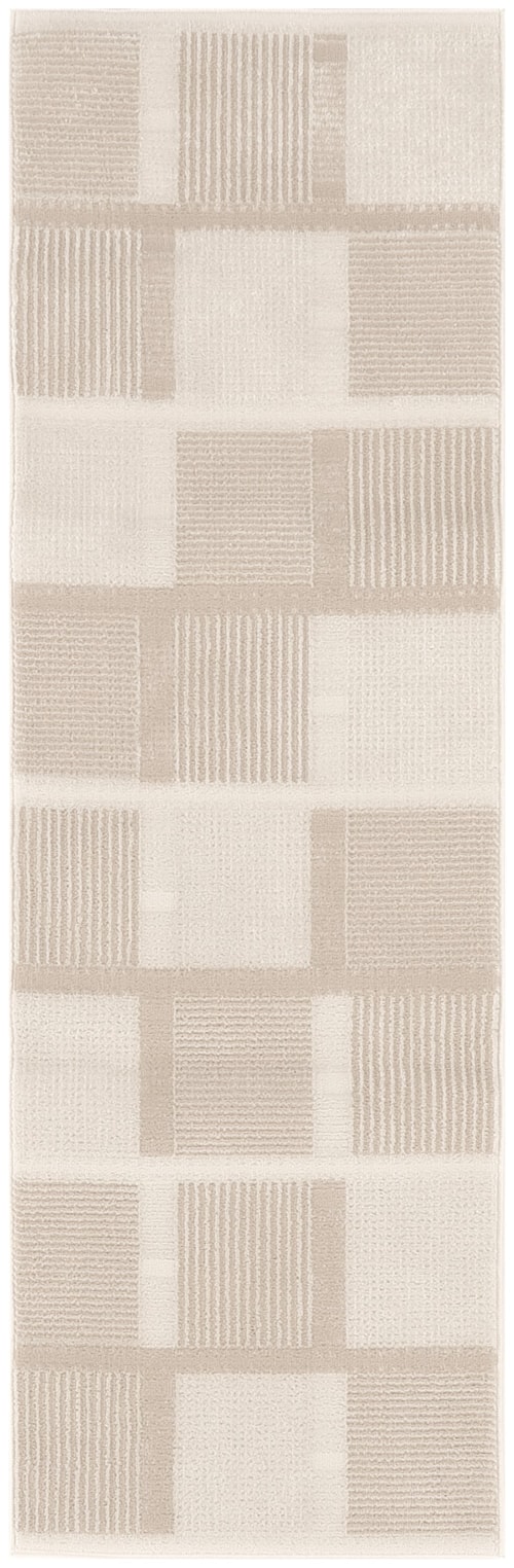 2' X 6' Ivory Taupe Runner Rug