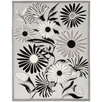 7' x 10' Black White Rectangle Rug