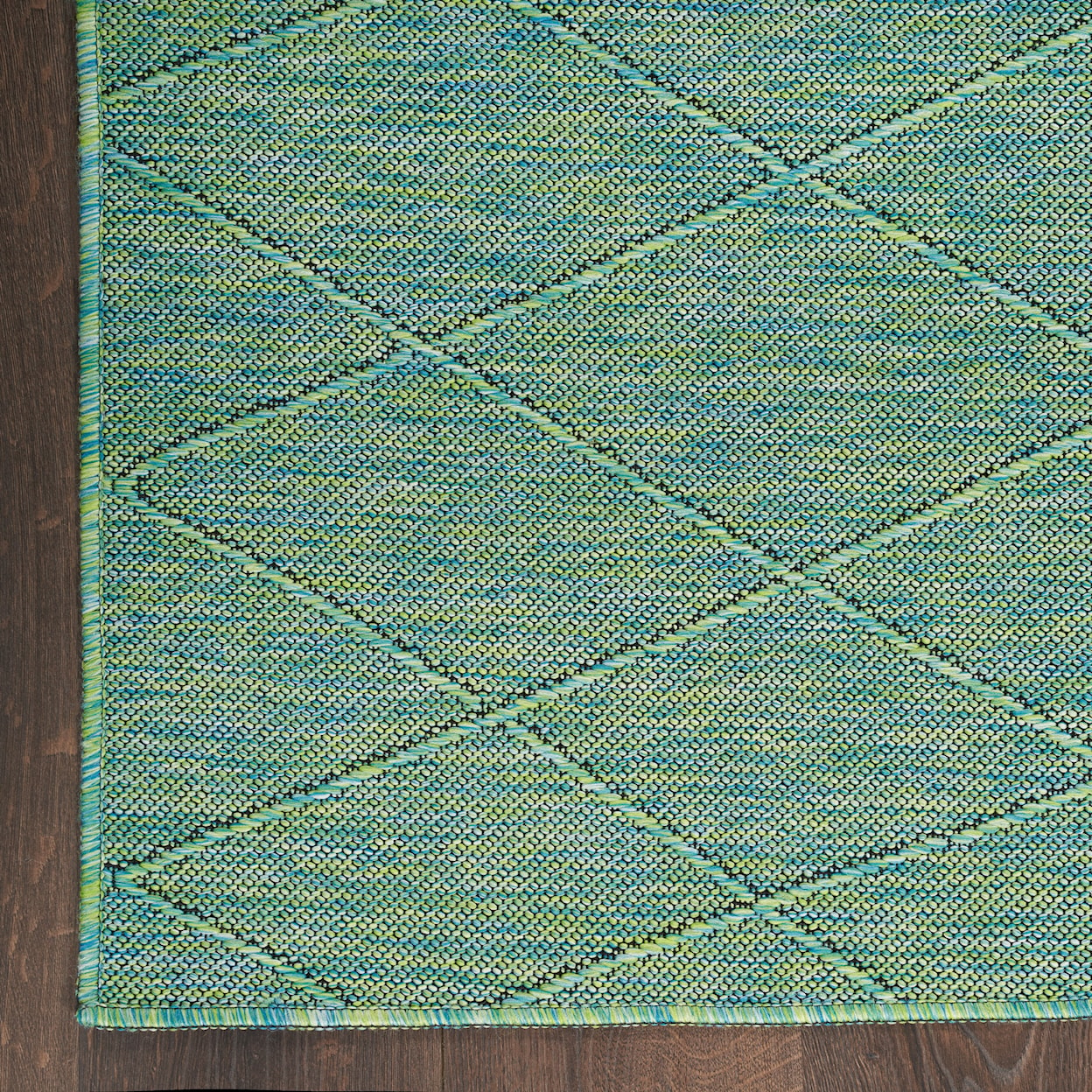 Nourison Washable Solutions 9' x 12' Blue/Green Modern Rug