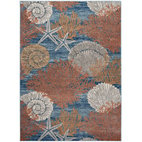 5'3" X 7'3" Blue Multicolor Rectangle Rug