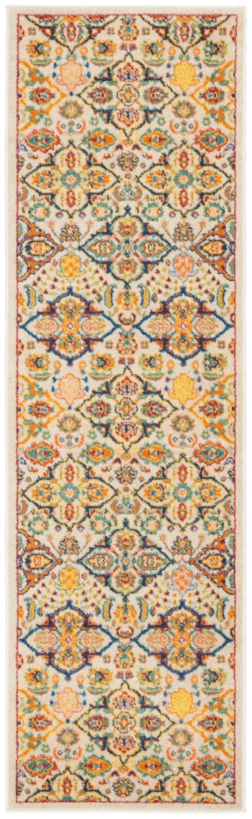 Allur 2'3" X 10' Ivory Multicolor Bohemian Indoor Rug