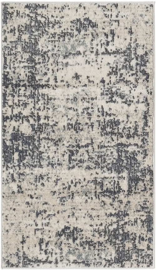 2'2" X 3'9" Ivory Grey Rectangle Rug