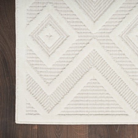 2&apos;2&quot; x 20&apos; Ivory White Modern Rug