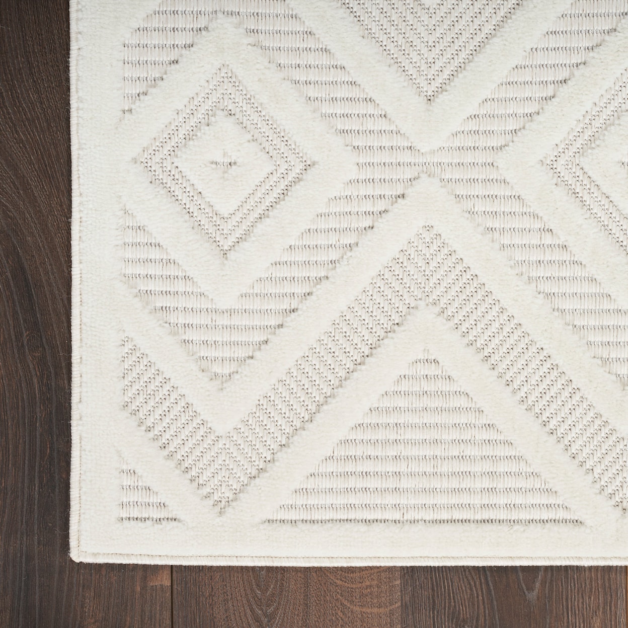 Nourison Versatile 9' x Square Ivory White Modern Rug