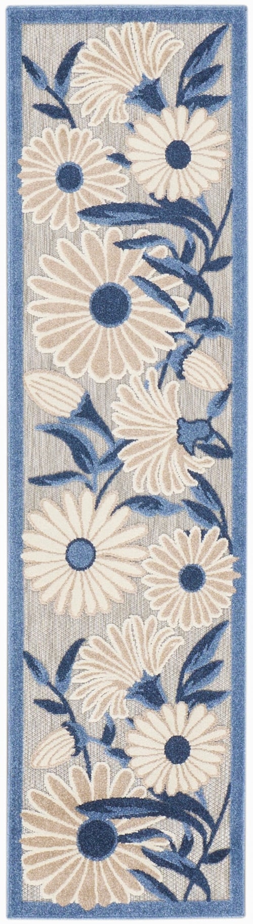 2' X 6' Blue Grey Runner Rug
