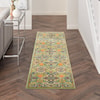 Nourison Allur 2'3" x 12' Sage Ivory Bohemian Rug