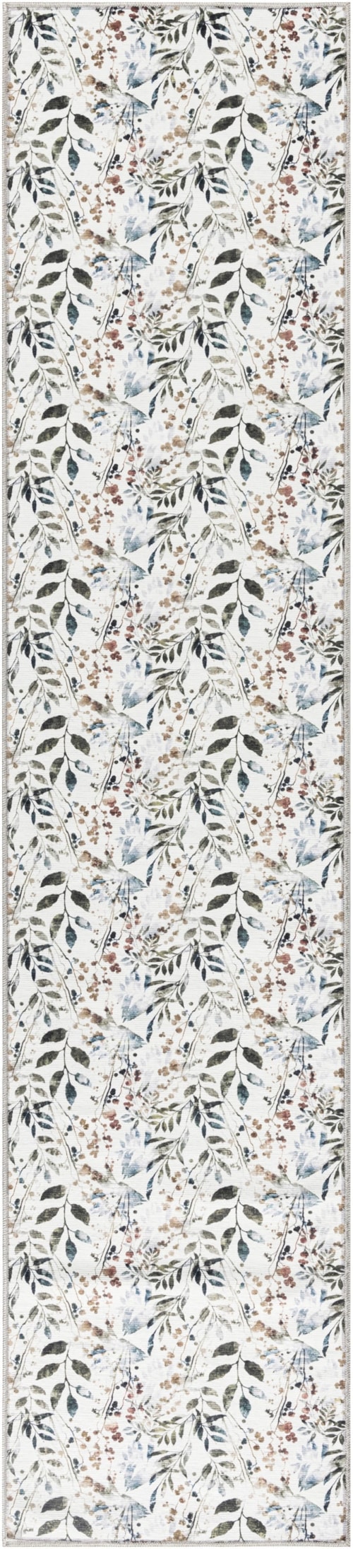 2'2" x 8' Ivory Multicolor Runner Rug