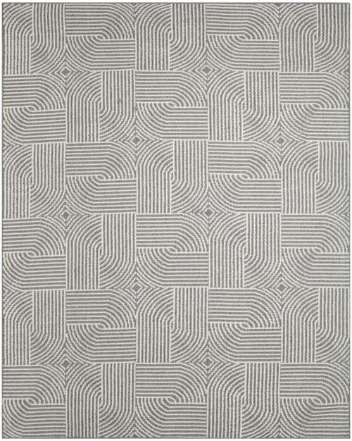 7'10" X 9'10" Charcoal Ivory Rectangle Rug