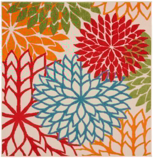 5'3" Square Green Rug