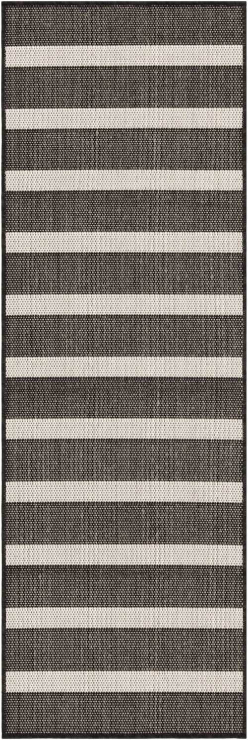 2' X 6' Black Ivory Runner Rug