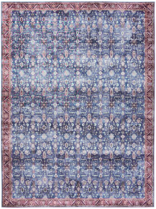 7'10" x 9'10" Blue Brick Rectangle Rug